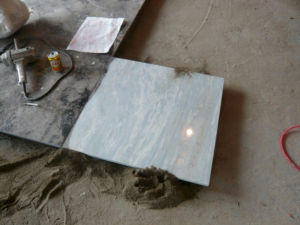 石材地坪 施工中