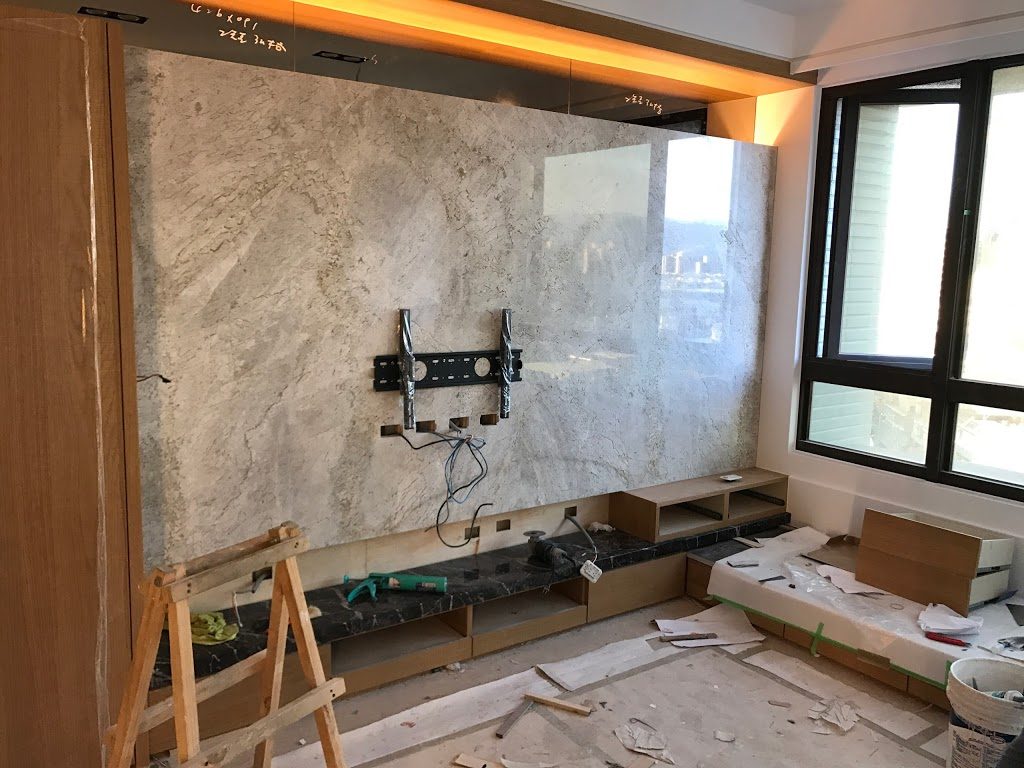 安格拉珍珠 大理石 電視牆